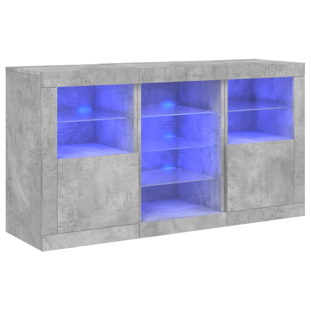 Ντουλάπι με LED Γκρι Σκυροδέματος 123 x 37 x 67 εκ.