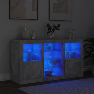 Ντουλάπι με LED Γκρι Σκυροδέματος 123 x 37 x 67 εκ.