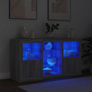 Μπουφές με LED Γκρι Sonoma 123 x 37 x 67 εκ. - Pakobazaar