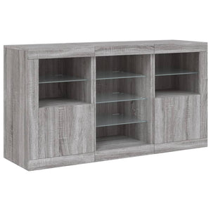 Μπουφές με LED Γκρι Sonoma 123 x 37 x 67 εκ. - Pakobazaar