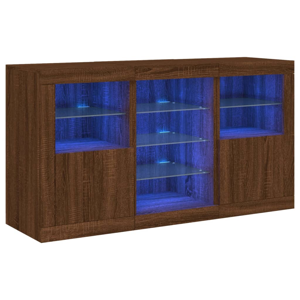 Μπουφές με LED Καφέ Δρυς 123 x 37 x 67 εκ.