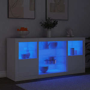 Μπουφές με Φώτα LED Λευκός 142,5 x 37 x 67 εκ.