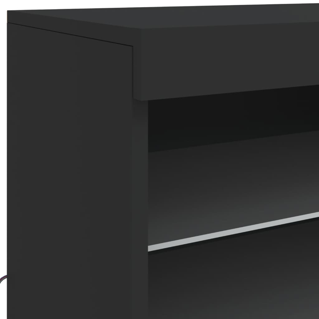 Μπουφές με LED Μαύρος 142,5x37x67 εκ. - Pakobazaar