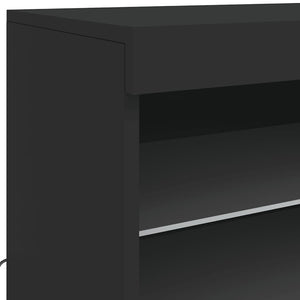 Μπουφές με LED Μαύρος 142,5x37x67 εκ.