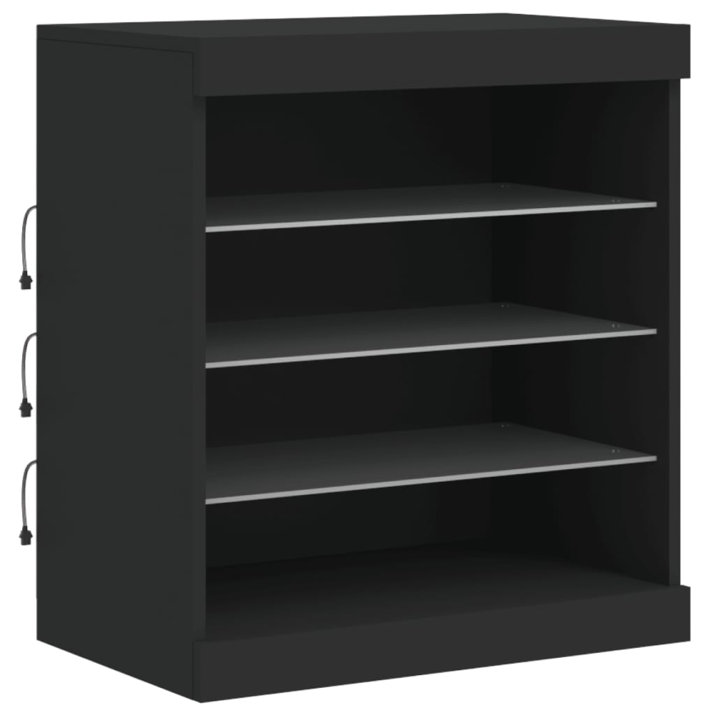 Μπουφές με LED Μαύρος 142,5x37x67 εκ. - Pakobazaar