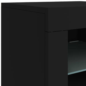 Μπουφές με LED Μαύρος 142,5x37x67 εκ.