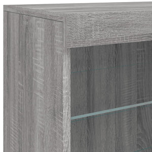 Μπουφές με LED Γκρι Sonoma 142,5x37x67 εκ. - Pakobazaar