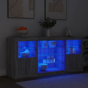 Μπουφές με LED Γκρι Sonoma 142,5x37x67 εκ. - Pakobazaar