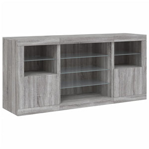 Μπουφές με LED Γκρι Sonoma 142,5x37x67 εκ. - Pakobazaar