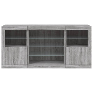 Μπουφές με LED Γκρι Sonoma 142,5x37x67 εκ. - Pakobazaar