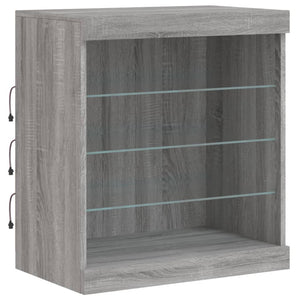 Μπουφές με LED Γκρι Sonoma 142,5x37x67 εκ. - Pakobazaar
