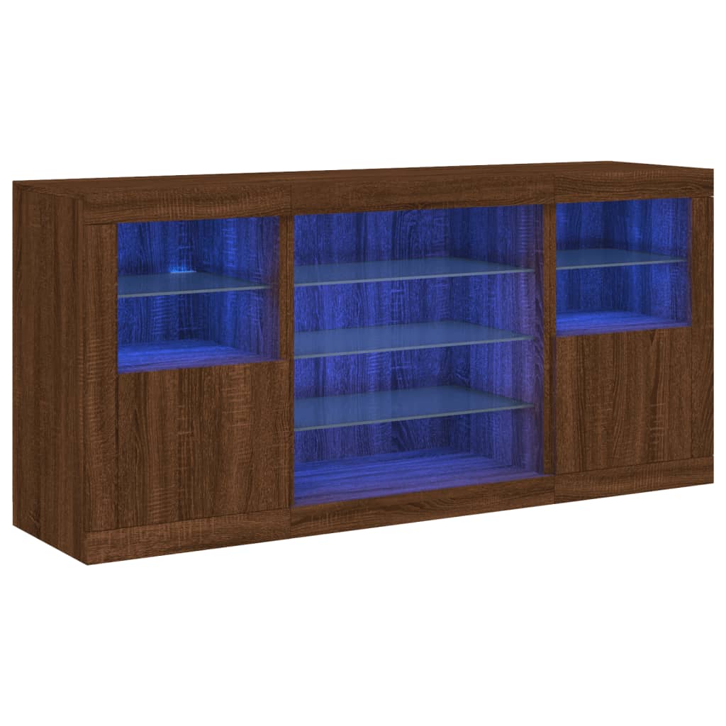 Ντουλάπι με LED Καφέ Δρυς 142,5x37x67 εκ. - Pakobazaar
