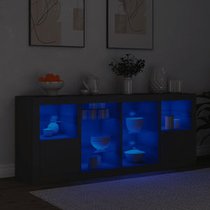 Μπουφές με LED Μαύρος 163 x 37 x 67 εκ.