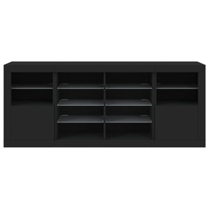 Μπουφές με LED Μαύρος 163 x 37 x 67 εκ.