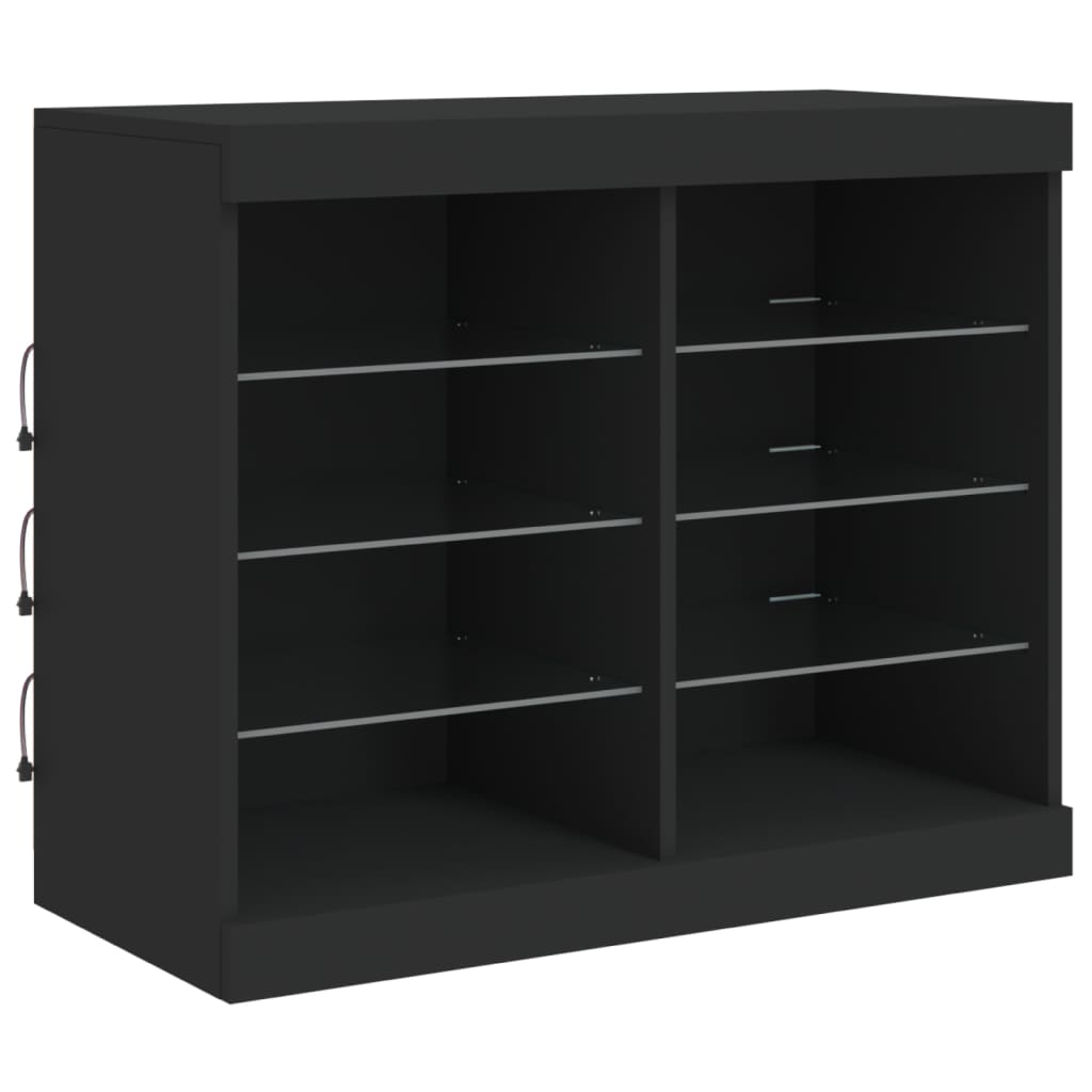 Μπουφές με LED Μαύρος 163 x 37 x 67 εκ.