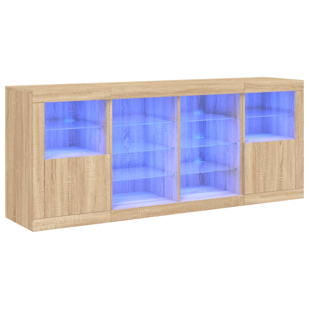 Μπουφές με LED Sonoma Δρυς 163 x 37 x 67 εκ.