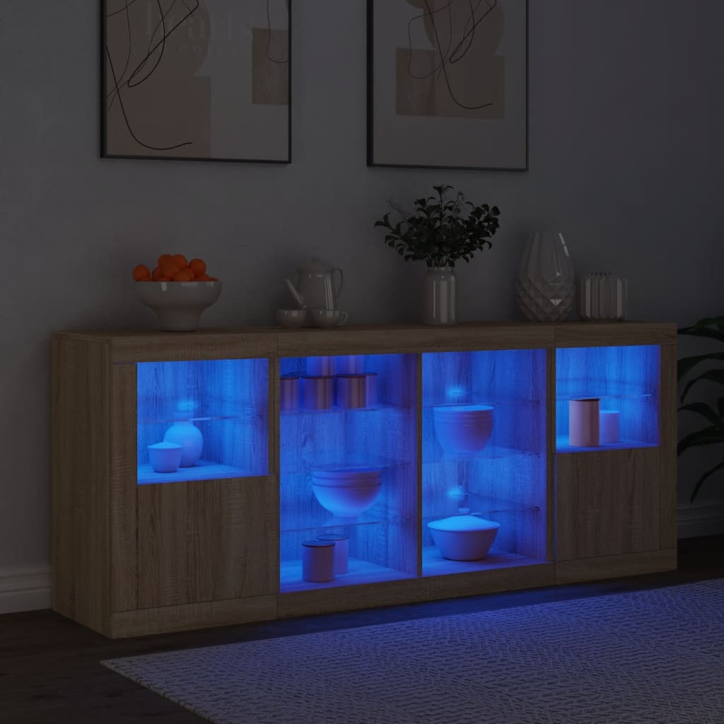 Μπουφές με LED Sonoma Δρυς 163 x 37 x 67 εκ.