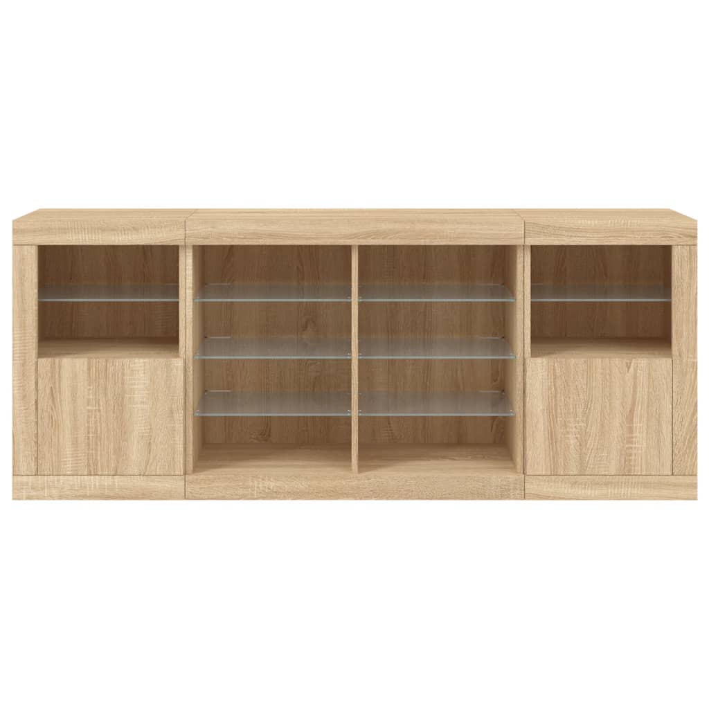 Μπουφές με LED Sonoma Δρυς 163 x 37 x 67 εκ.