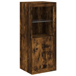 Ντουλάπια με Φώτα LED 3 τεμ. Καπνιστή Δρυς Επεξεργασμένο Ξύλο