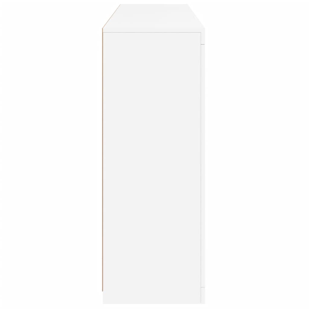 Μπουφέδες με Φώτα LED 3 τεμ. Λευκοί από Επεξεργασμένο Ξύλο