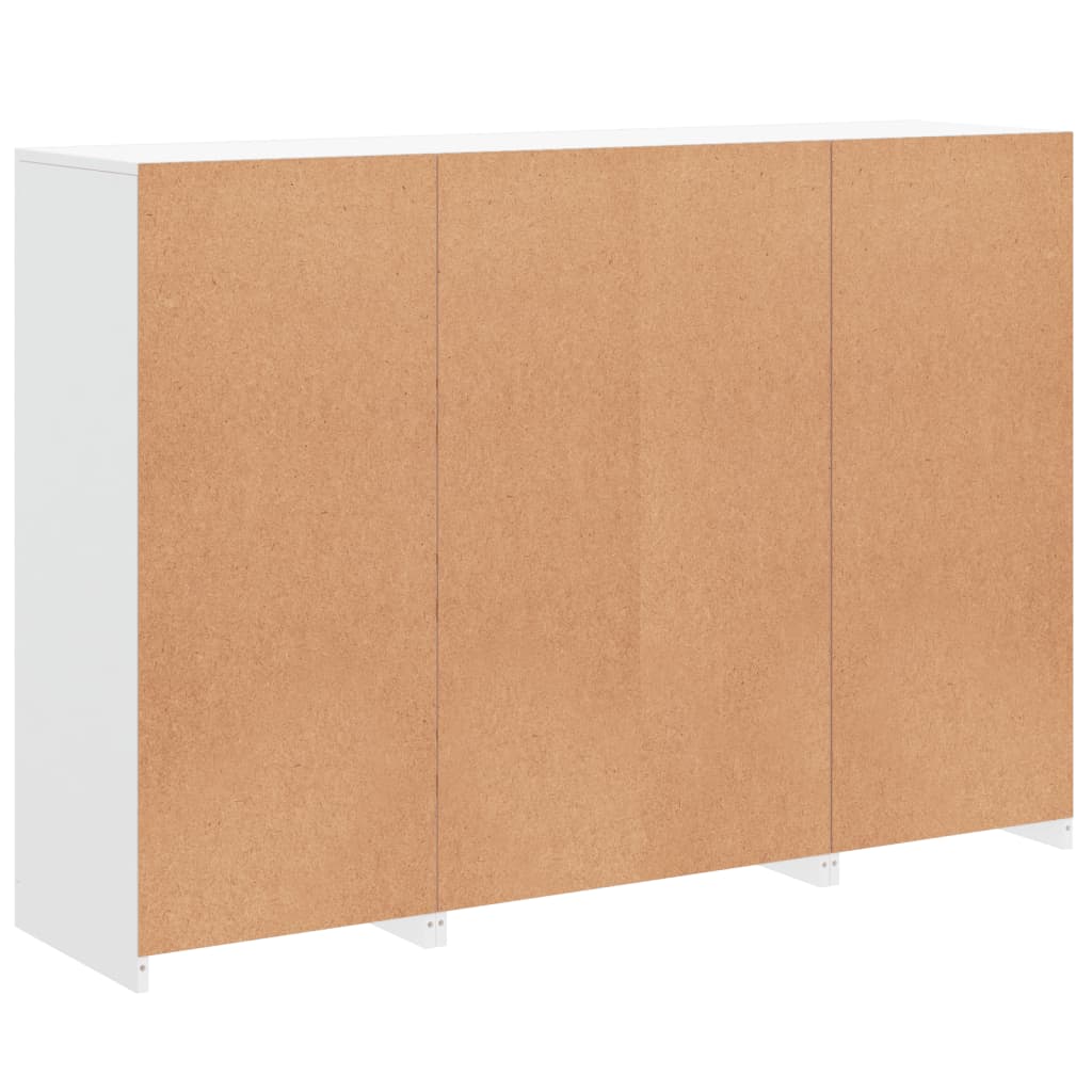 Μπουφέδες με Φώτα LED 3 τεμ. Λευκοί από Επεξεργασμένο Ξύλο