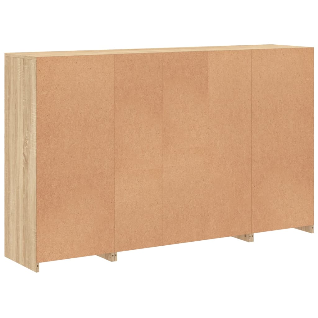 Μπουφέδες με Φώτα LED 3 τεμ. Sonoma Δρυς από Επεξεργασμένο Ξύλο