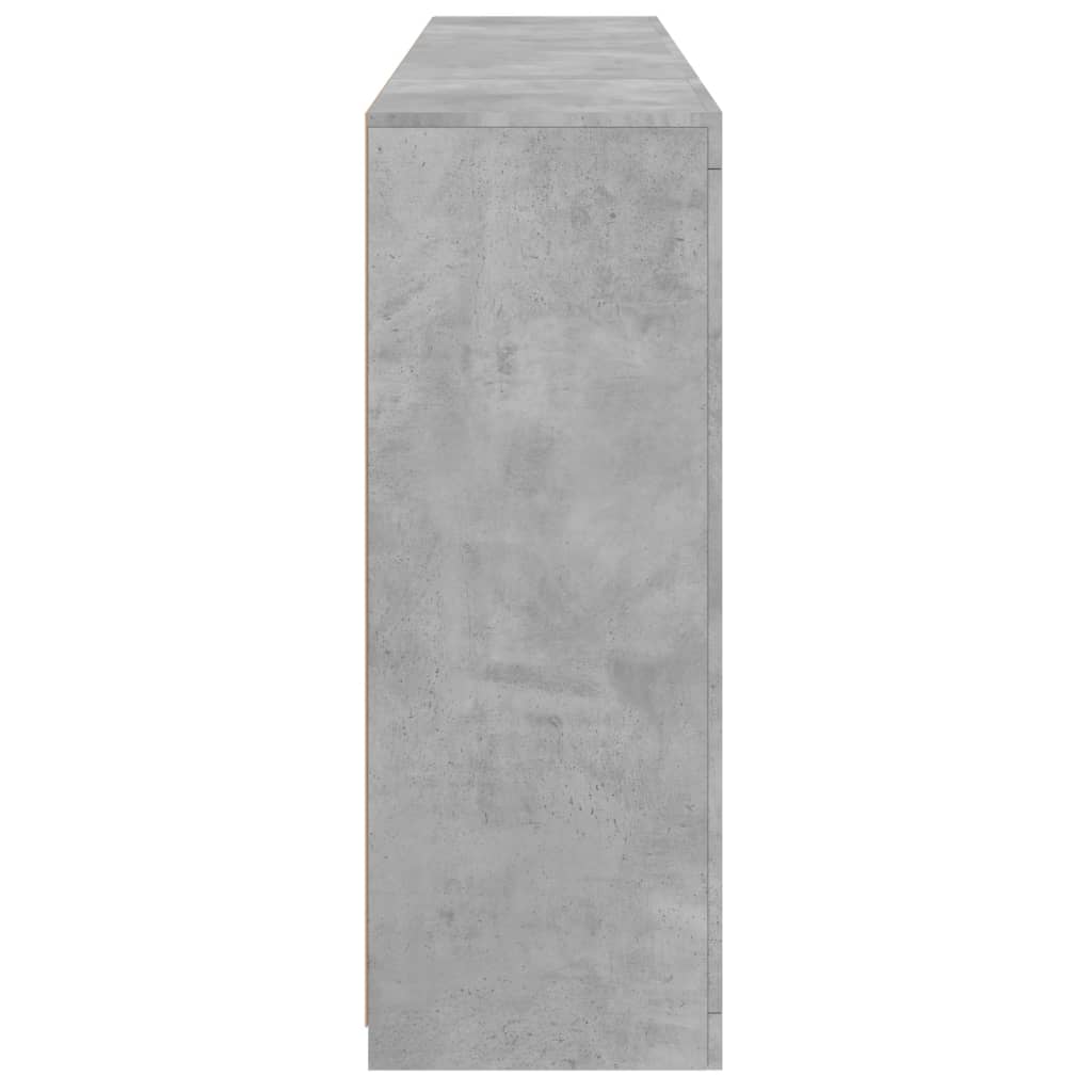 Μπουφέδες με Φώτα LED 3 τεμ. Γκρι Σκυροδέματος Επεξεργ. Ξύλο