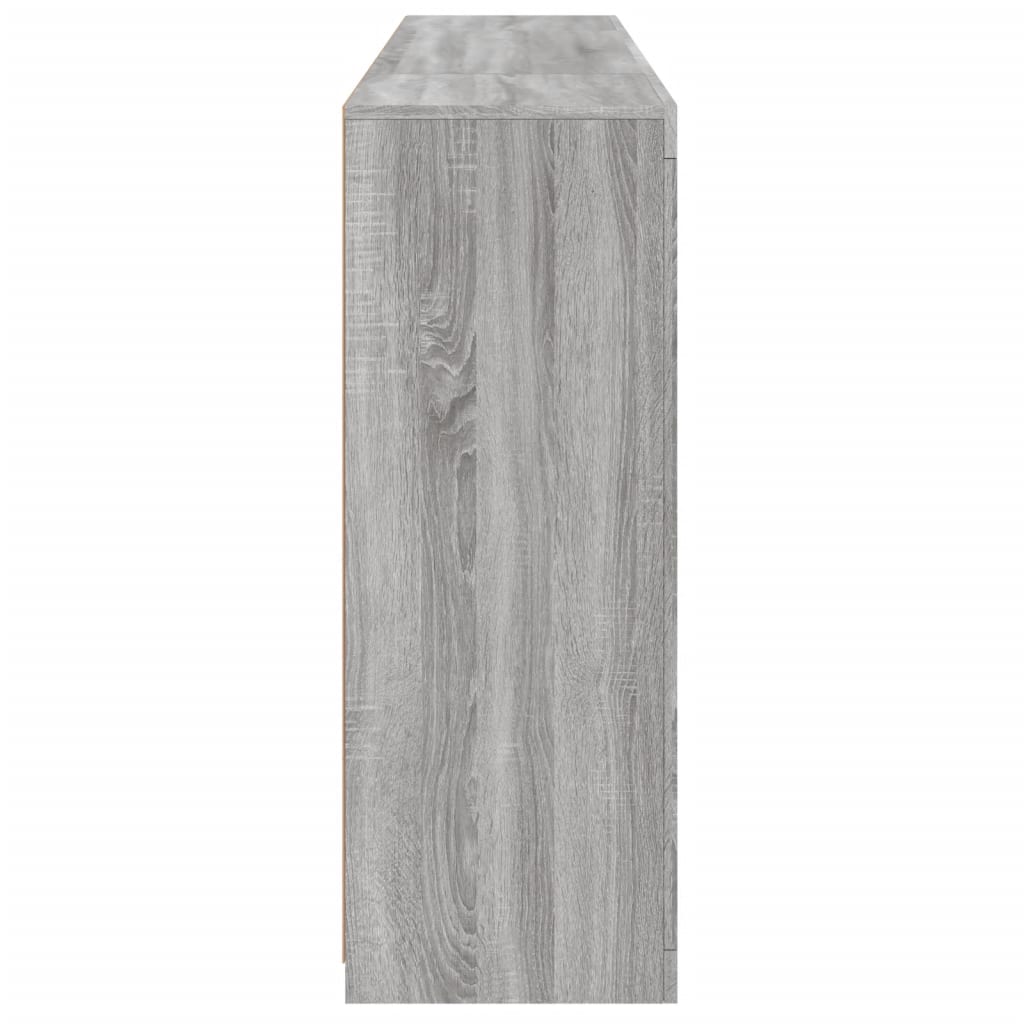 Μπουφέδες με Φώτα LED 3 τεμ. Γκρι Sonoma από Επεξεργασμένο Ξύλο