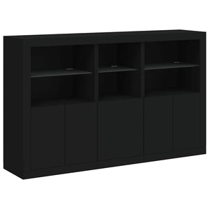Μπουφές με Φώτα LED Μαύρος 162 x 37 x 100 εκ.