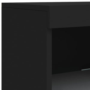 Μπουφές με Φώτα LED Μαύρος 162 x 37 x 100 εκ.