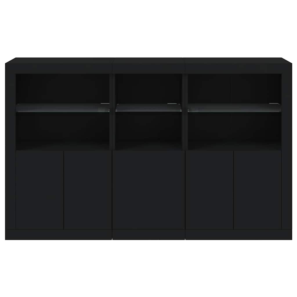 Μπουφές με Φώτα LED Μαύρος 162 x 37 x 100 εκ.