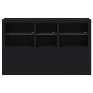 Μπουφές με Φώτα LED Μαύρος 162 x 37 x 100 εκ.