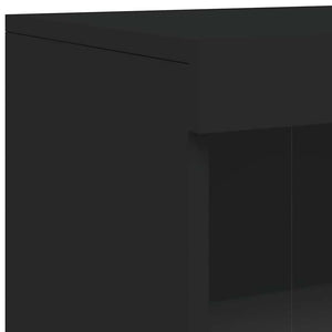 Μπουφές με Φώτα LED Μαύρος 162 x 37 x 100 εκ.