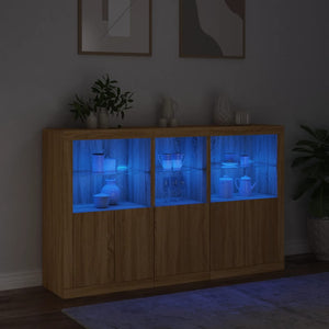 Μπουφές με Φώτα LED Sonoma Δρυς 162 x 37 x 100 εκ.