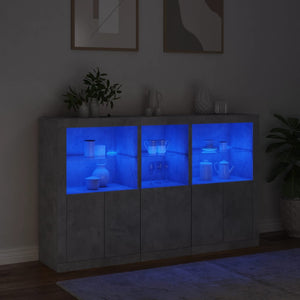 Μπουφές με Φώτα LED Γκρι Σκυροδέματος 162 x 37 x 100 εκ.