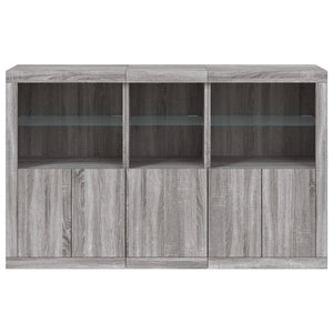 Μπουφές με Φώτα LED Γκρι Sonoma 162 x 37 x 100 εκ.