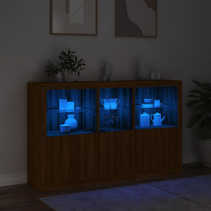 Μπουφές με Φώτα LED Καφέ Δρυς 162 x 37 x 100 εκ. - Pakobazaar