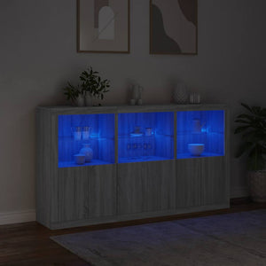 Μπουφές με Φώτα LED Γκρι Sonoma 181,5 x 37 x 100 εκ.