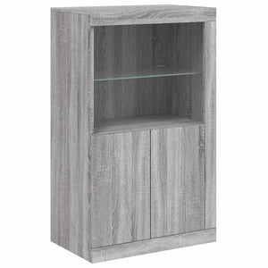 Μπουφές με Φώτα LED Γκρι Sonoma 181,5 x 37 x 100 εκ.