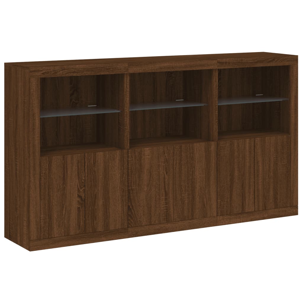 Μπουφές με Φώτα LED Καφέ Δρυς 181,5 x 37 x 100 εκ. - Pakobazaar