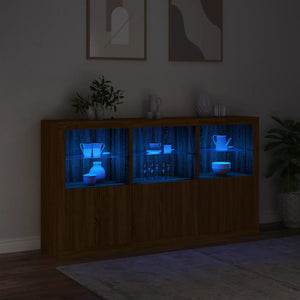 Μπουφές με Φώτα LED Καφέ Δρυς 181,5 x 37 x 100 εκ. - Pakobazaar