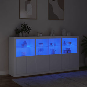 Μπουφές με Φώτα LED Λευκός 202 x 37 x 100 εκ.