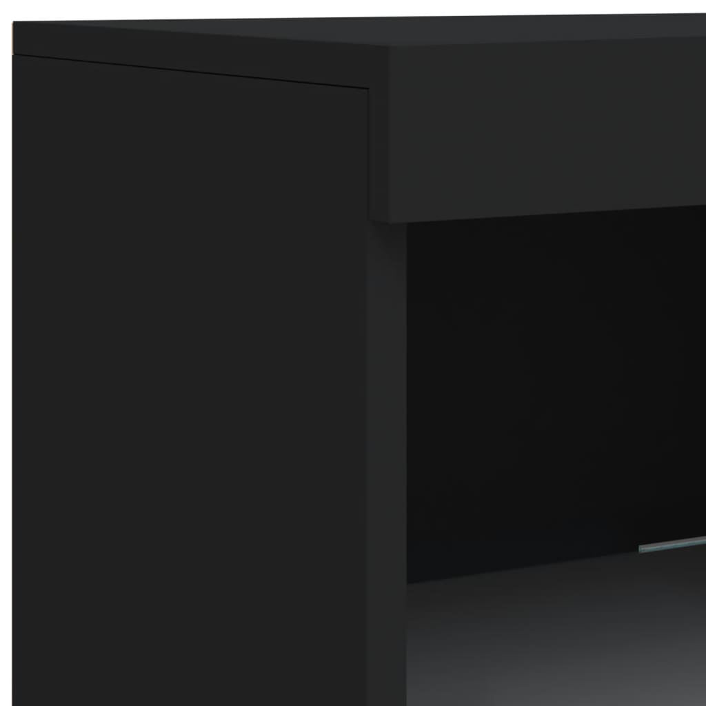 Μπουφές με Φώτα LED Μαύρος 202 x 37 x 100 εκ.