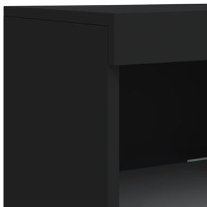 Μπουφές με Φώτα LED Μαύρος 202 x 37 x 100 εκ.