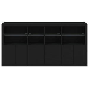 Μπουφές με Φώτα LED Μαύρος 202 x 37 x 100 εκ.
