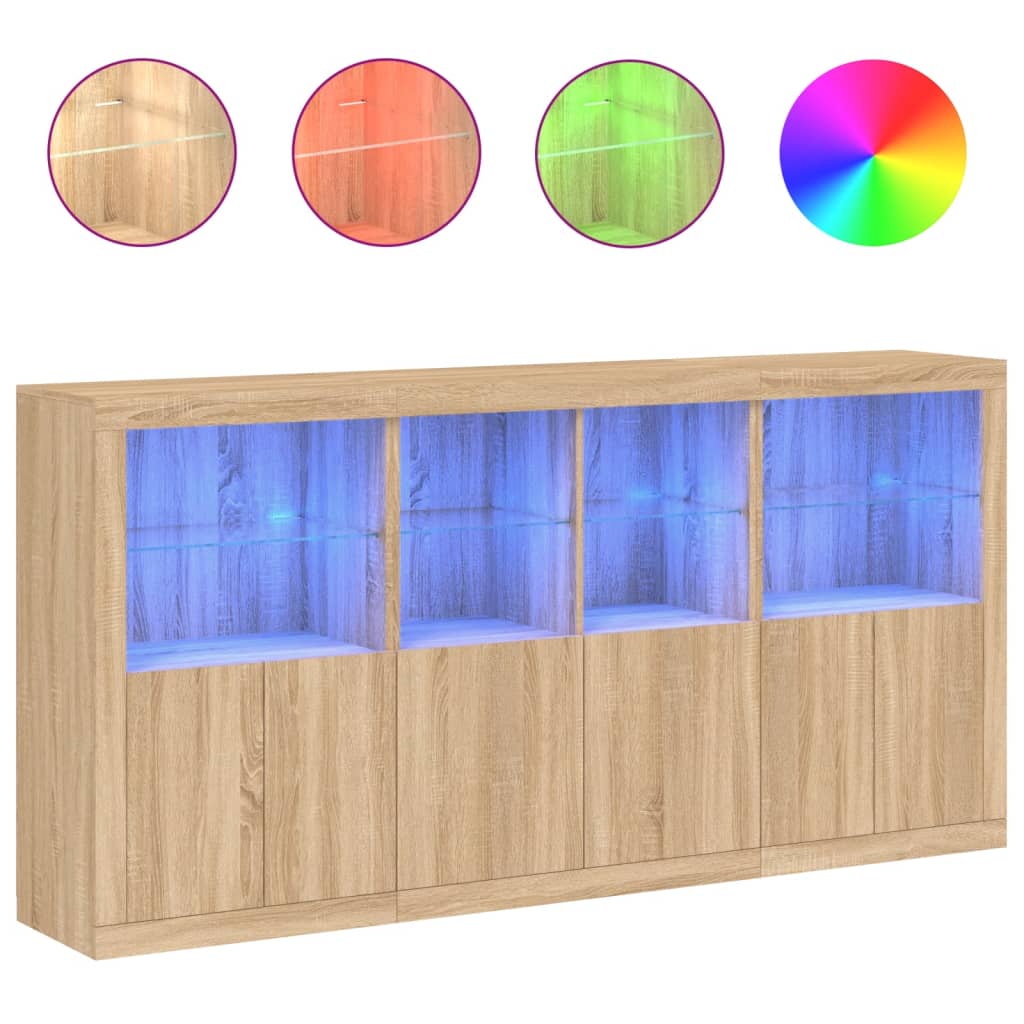 Μπουφές με LED Sonoma Δρυς 202 x 37 x 100 εκ.