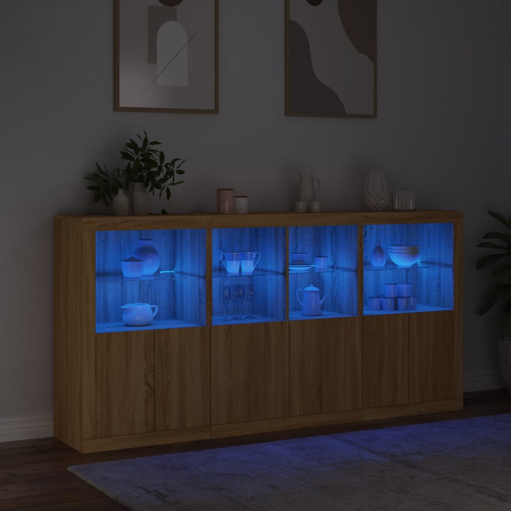 Μπουφές με LED Sonoma Δρυς 202 x 37 x 100 εκ.