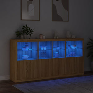 Μπουφές με LED Sonoma Δρυς 202 x 37 x 100 εκ.
