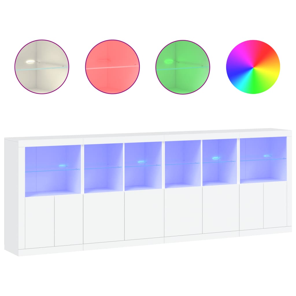 Μπουφές με Φώτα LED Λευκός 283 x 37 x 100 εκ.