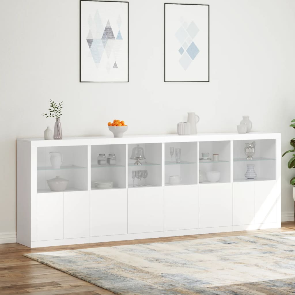 Μπουφές με Φώτα LED Λευκός 283 x 37 x 100 εκ.